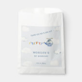 Sachets En Papier Blue Helicopter mignon Loup premier anniversaire (Devant)