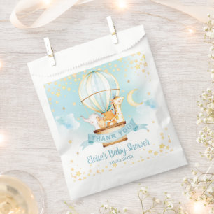 Sachets En Papier Blue Hot Air Balloon mignonne Animaux Baby shower