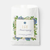 Sachets En Papier Blue Hydrangea 1ère année Papier Anniversaire (Devant)