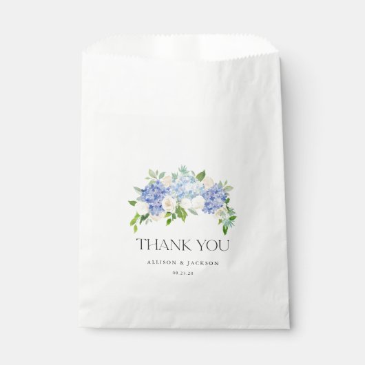 Sachets En Papier Blue Hydrangea Floral Mariage Merci Favoriser les  (Devant)