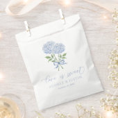 Sachets En Papier Blue Hydrangea Love is Sweet Customisé Mariage (Coupé)