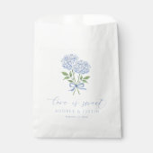 Sachets En Papier Blue Hydrangea Love is Sweet Customisé Mariage (Devant)