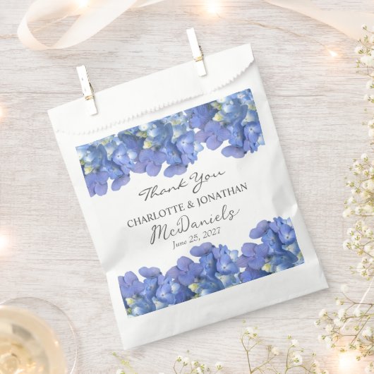 Sachets En Papier Blue Hydrangea Petals Mariages Noms personnalisés (Coupé)