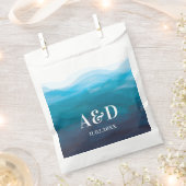 Sachets En Papier Blue Ocean Waves Aquarelle Mariage Treat Sack (Coupé)