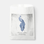 Sachets En Papier Blue Peacock mariage Favor sac (Devant)