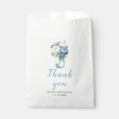 Sachets En Papier Blue Peonies Mason Jar Anniversaire (Devant)