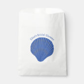Sachets En Papier Blue Seashells CUSTOM Beach Bridal Douche (Devant)