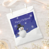 Sachets En Papier Blue Snowman Winter Scenery Noël Favoriser les sac (Coupé)