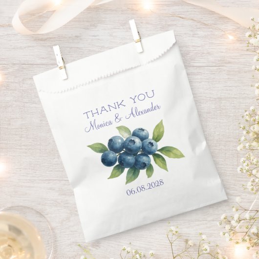 Sachets En Papier Blueberries Blueberry Fruits Mariage Merci (Coupé)
