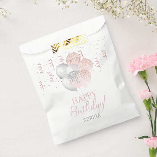 Sachets En Papier Blush and Silver Balloons Birthday (Scellé)