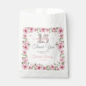 Sachets En Papier Blush Pink Silver Mis Quince Quinceañera (Devant)