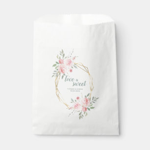 Sachets En Papier Blush rose Floral L'amour est Mariage doux