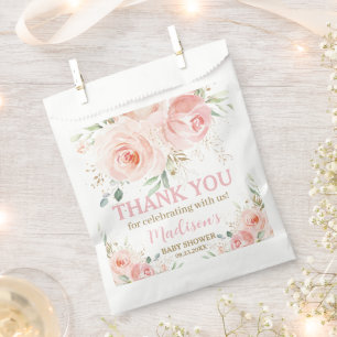 Sachets En Papier Blush rose Floral or Baby shower nuptiale Annivers