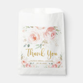 Sachets En Papier Blush rose Floral or Baby shower nuptiale Annivers (Devant)
