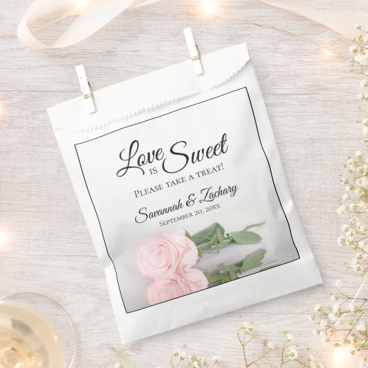 Sachets En Papier Blush Rose Love is Sweet Prenez un Mariage (Coupé)