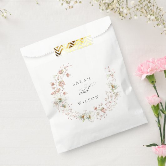 Sachets En Papier Blush White Rustic Meadow Floral Wreath Mariage (Scellé)