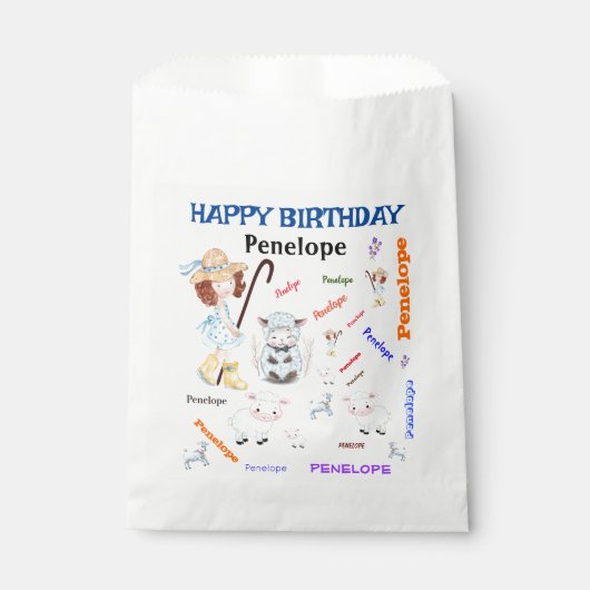 Sachets En Papier BO PEEP NURSERY RHYME Mot Cloud Nom Collage (Devant)