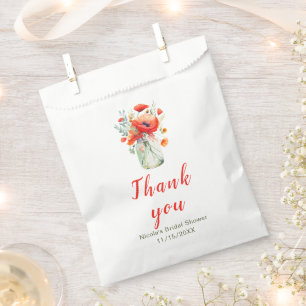Sachets En Papier Bocal de pavots rouges pour la fête de mariage