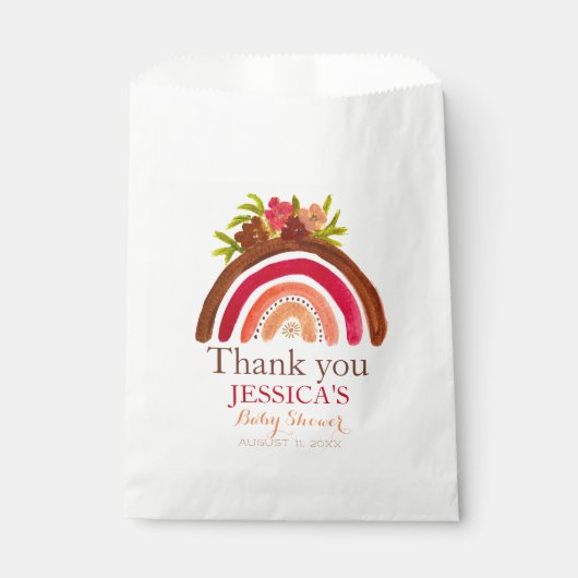 Sachets En Papier Bohème Bohème Baby shower Arc-en-ciel Terte mignon (Devant)