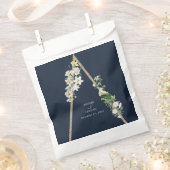 Sachets En Papier Bohème Bohème Pyramide Flore Blanche Mariage Bleu (Coupé)