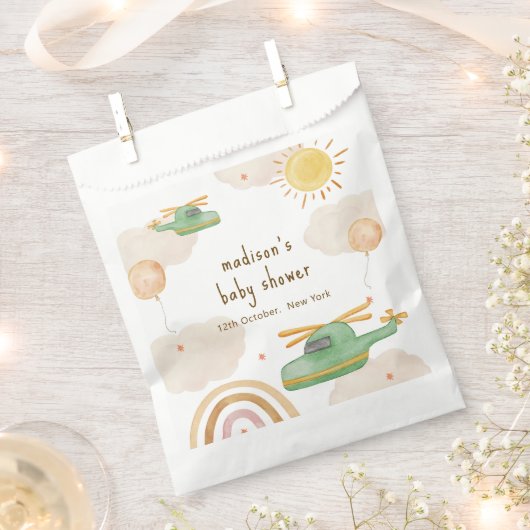 Sachets En Papier Boho Adventure Helicopter Airplane Baby Shower (Coupé)