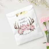 Sachets En Papier Boho Antler avec Mariage Pink Peonies (Scellé)