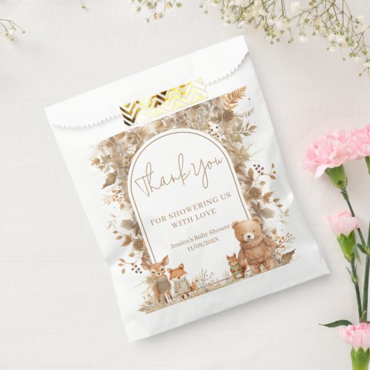 Sachets En Papier Boho Arch Automne Bois Baby shower Animaux (Scellé)