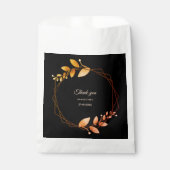 Sachets En Papier Boho automne botanique cadre or mariage (Devant)