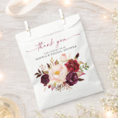 Sachets En Papier Boho Bourgogne Fleurs Remerciement Cadeau de Fête  (Coupé)