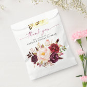 Sachets En Papier Boho Bourgogne Fleurs Remerciement Cadeau de Fête  (Scellé)