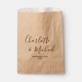 Sachets En Papier Boho Brown Script Minimalist Wedding (Devant)