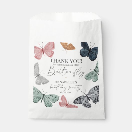 Sachets En Papier Boho Butterfly Anniversaire Fête Dessert Sac Faveu (Devant)