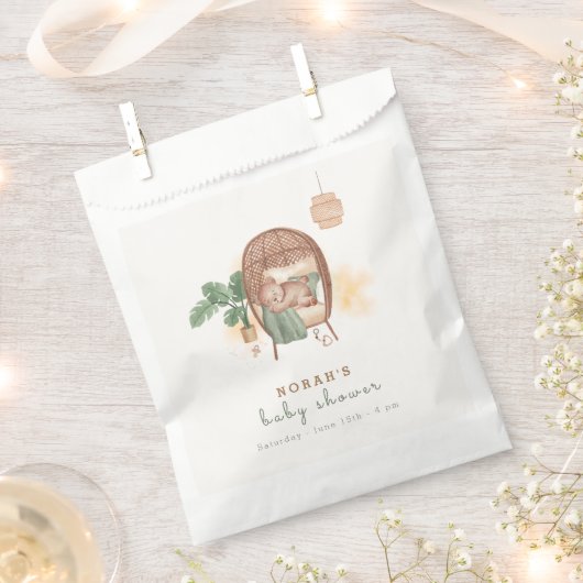 Sachets En Papier Boho Cosy Teddy Bear Sleep Baby shower (Coupé)