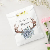 Sachets En Papier Boho Deer Antler avec Mariage Floral bleu (Scellé)