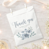 Sachets En Papier Boho Dusty Blue Floral Mariage Merci (Coupé)