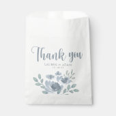 Sachets En Papier Boho Dusty Blue Floral Mariage Merci (Devant)