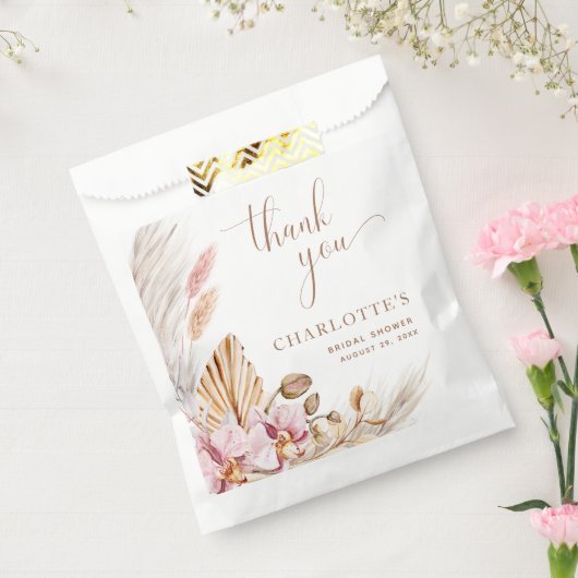 Sachets En Papier Boho Dusty Gold Pampas Grass | FÊTE DES MARIÉES (Scellé)