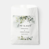 Sachets En Papier Boho Eucalyptus verdure branches or étincelles (Devant)