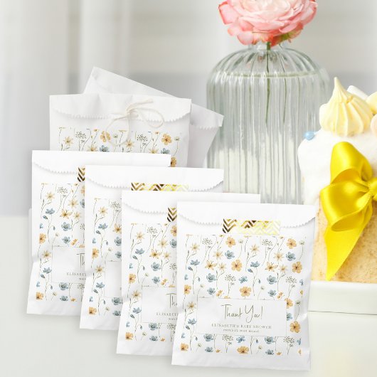 Sachets En Papier Boho fleur sauvage baby shower à fleurs merci