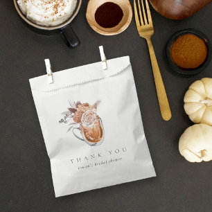 Sachets En Papier Boho Floral Fête des mariées de café Merci