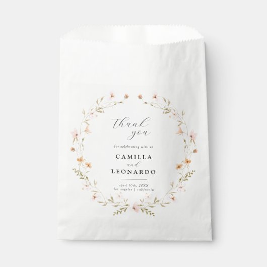 Sachets En Papier Boho Floral Mariage Favor Sac (Devant)