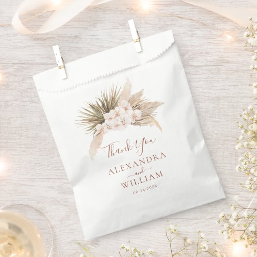 Sachets En Papier Boho Floral Pampas Grass Fall Rustique Mariage (Coupé)