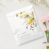 Sachets En Papier Boho Lemon Aquarelle jaune Mariage floral (Scellé)