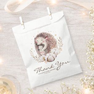 Sachets En Papier Boho maman et bébé Baby shower de hérisson Merci