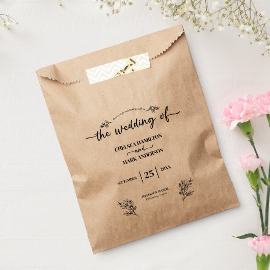 Sachets En Papier Boho Mariage de script tendance (Scellé)