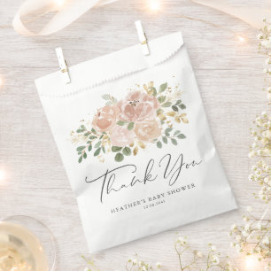 Sachets En Papier Boho Mauve Peach Flowers Baby shower Merci