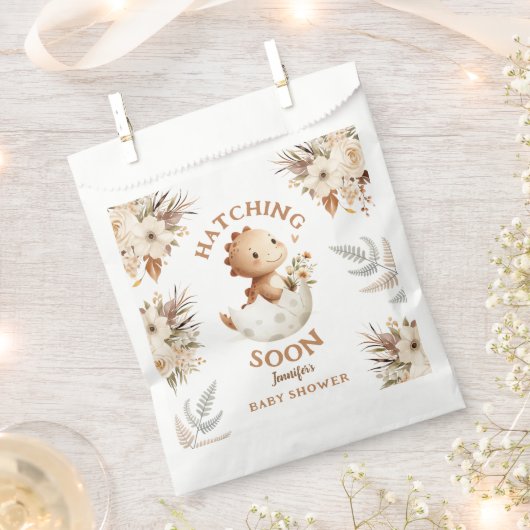 Sachets En Papier Boho Neutral Cute Dinosaur Baby shower Favoriser l (Coupé)