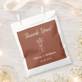 Sachets En Papier Boho Orange Brûlé | Mariage Floral (Coupé)