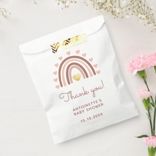 Sachets En Papier Boho Rainbow Baby shower Merci rose (Scellé)