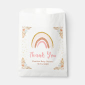 Sachets En Papier Boho Rainbow Baby shower rose Merci (Devant)